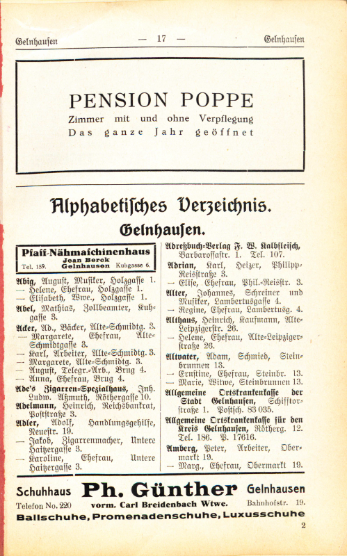 Adre&szlig;buch von 1926 Seite 17