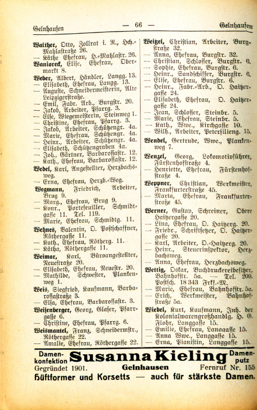 Adre&szlig;buch von 1926 Seite 66