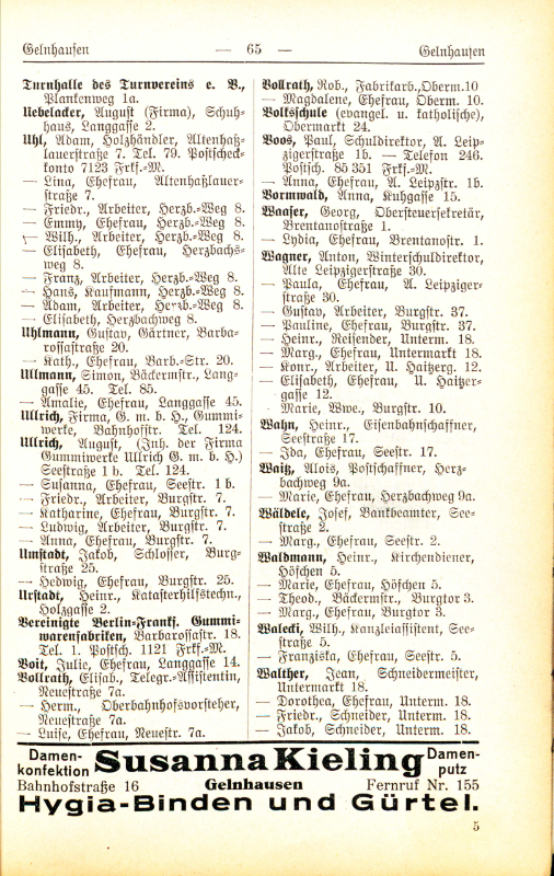 Adre&szlig;buch von 1926 Seite 65