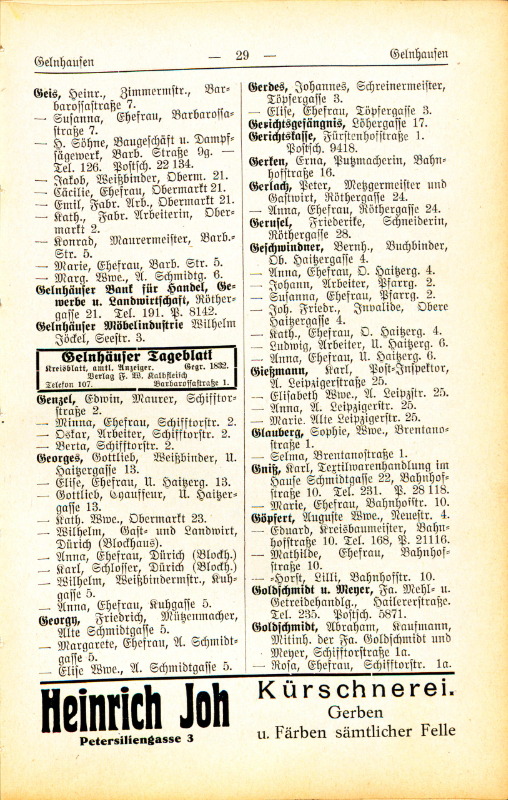 Adre&szlig;buch von 1926 Seite 29