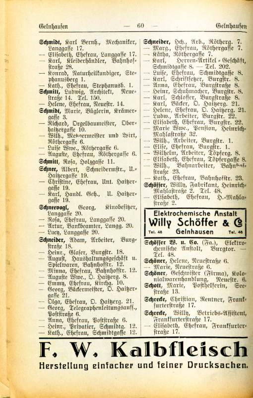 Adre&szlig;buch von 1926 Seite 60