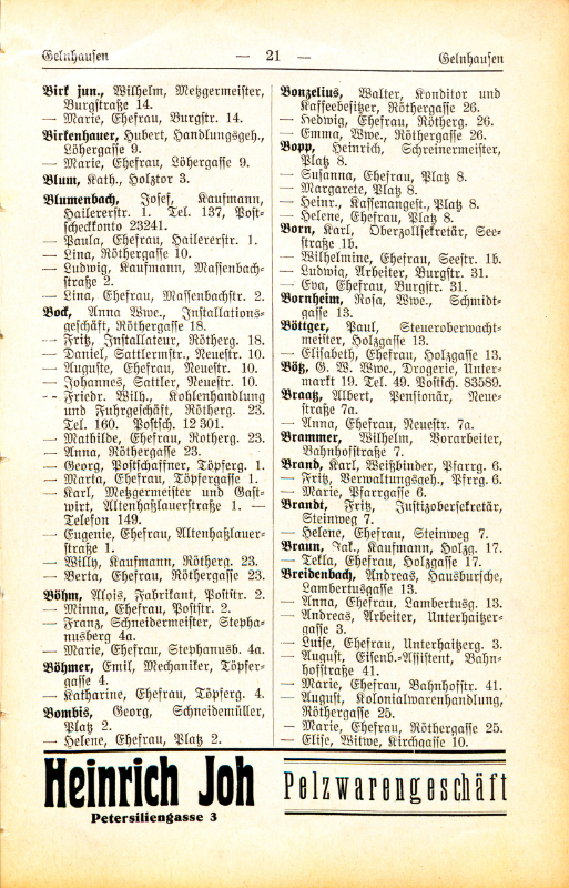 Adre&szlig;buch von 1926 Seite 21