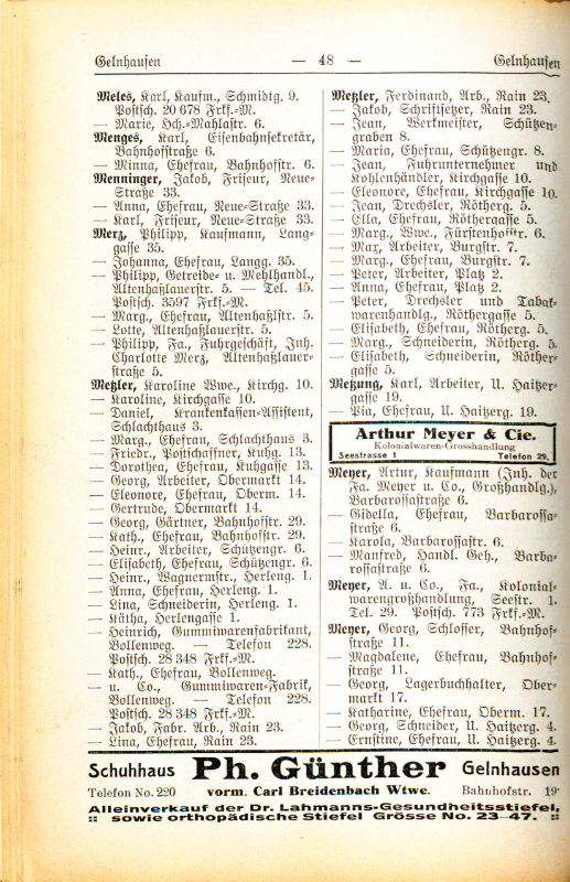 Adre&szlig;buch von 1926 Seite 48