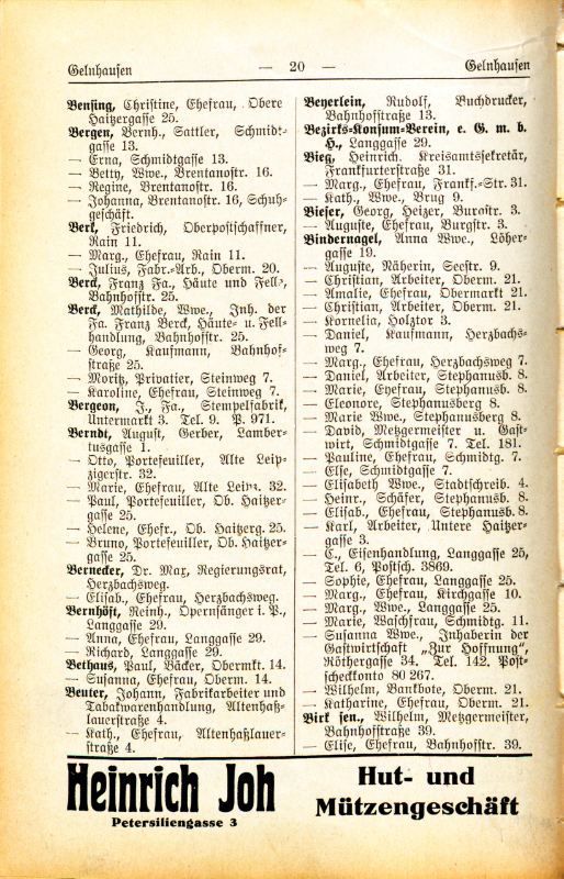 Adre&szlig;buch von 1926 Seite 20