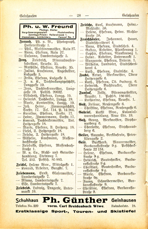 Adre&szlig;buch von 1926 Seite 28