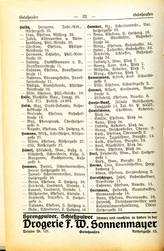 Adre&szlig;buch von 1926 Seite 32