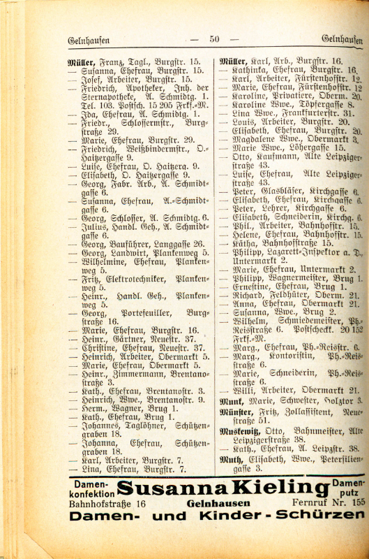 Adre&szlig;buch von 1926 Seite 50